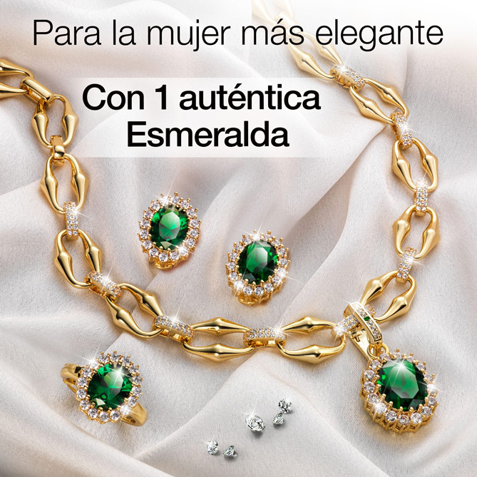 Conjunto EMERALD GLAMOUR: Conjunto de Collar, Colgante, Pendientes y Anillo