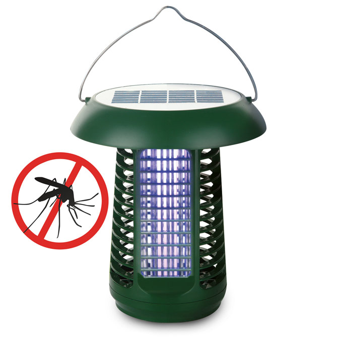 Lámpara Solar Antimosquitos: Carga con energía solar o conectada a la red