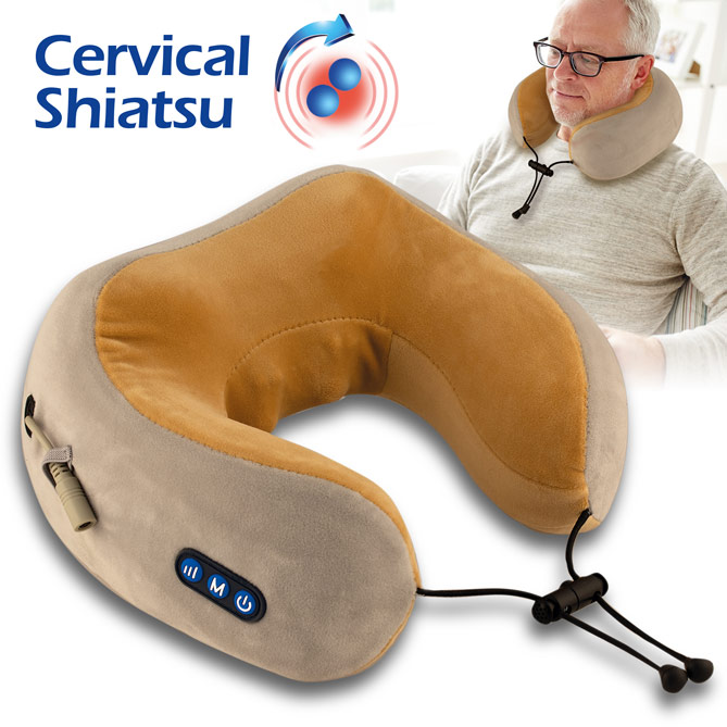 Masajeador CERVICAL SHIATSU: Multifunción: 4 modos de masaje, 3 intensidades y función calor