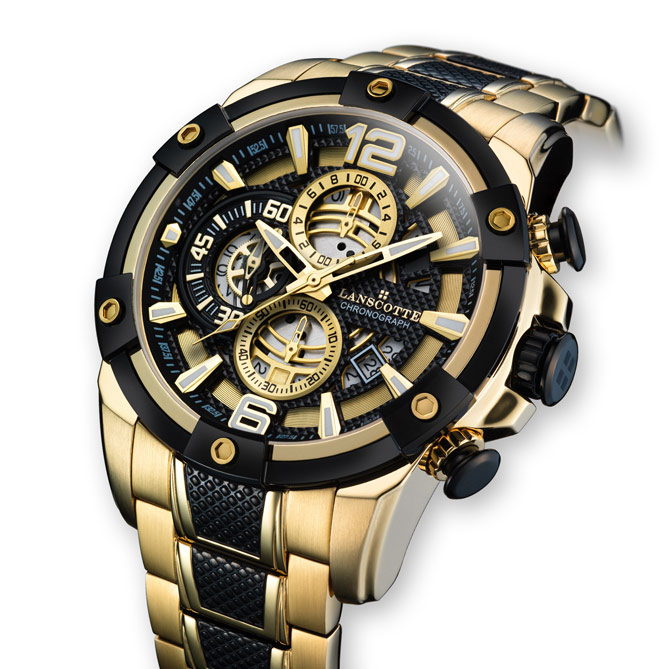 Reloj elegante de hombre en acero y oro, Attitude Automatic
