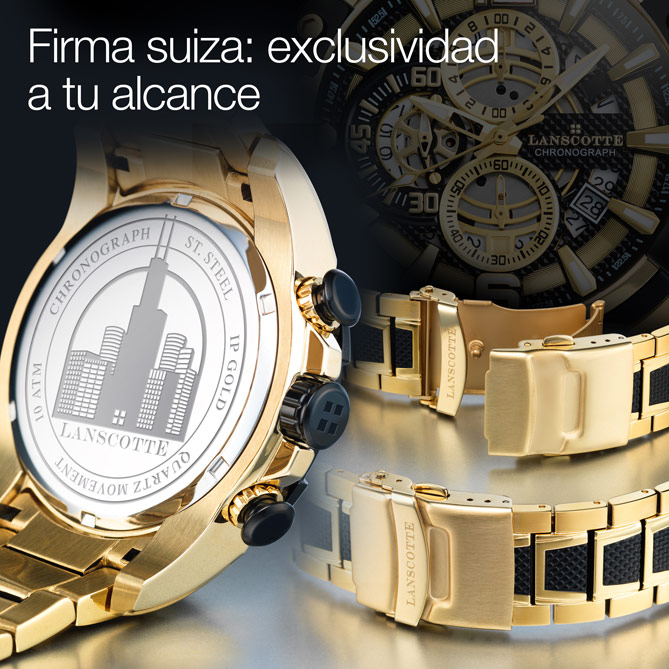 reloj marca lanscotte suizo chronograph acabado - Compra venta en