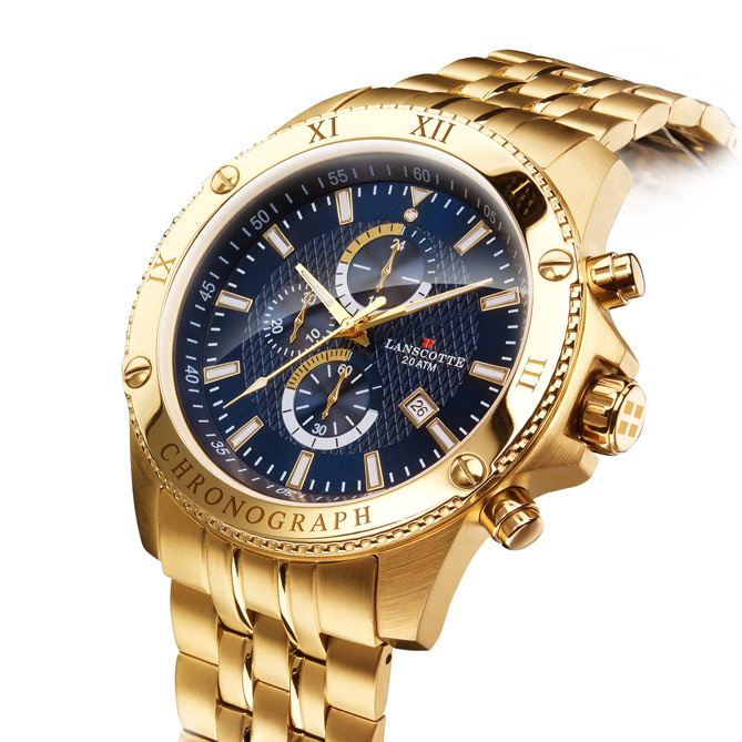 new reloj lanscotte symbol cronograph oro