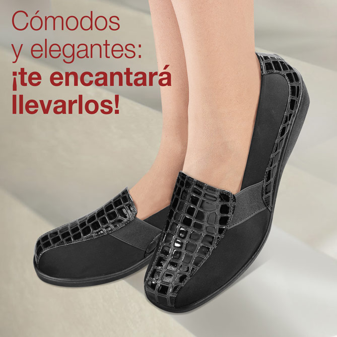 Zapatos Alto Confort Black: Laterales elásticos